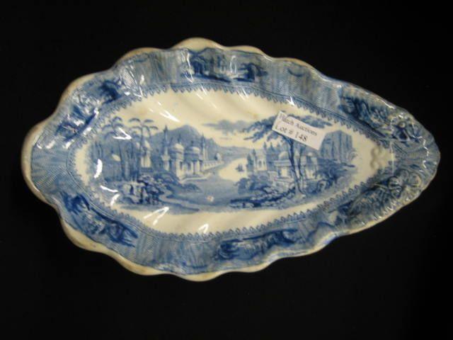 Appraisal: Blue Transferware Ironstone Dish by J Clement circa Siam pattern