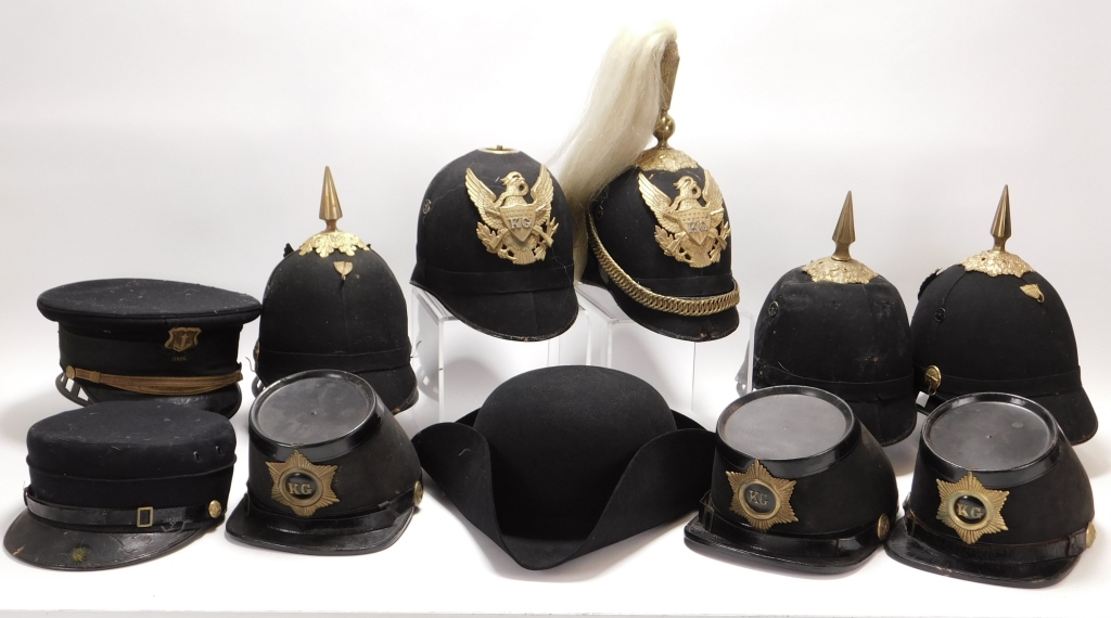 Appraisal: PC KENTISH GUARD OTHER AMERICAN MILITARY HATS United States th