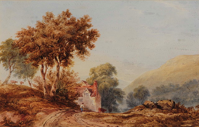 Appraisal: ATTRIBUTED TO ANTHONY VAN DYKE COPLEY FIELDING - Cottages at