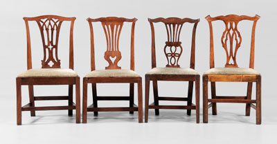 Appraisal: Four Chippendale Chairs two Virginia two British late th century