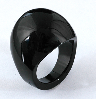 Appraisal: A glass ring by Lalique The black glass ring of