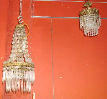 Appraisal: Gilt Metal and Crystal Chandeliers Very small From a Bronxville