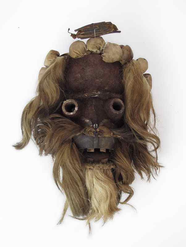 Appraisal: AFRICAN IVORY COAST BETE MASK WITH HAIR '' x ''