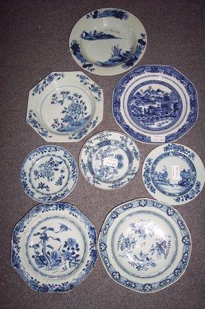 Appraisal: Four Chinese blue and white plates Qing dynasty cm diameter