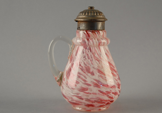 Appraisal: An Unattributed Glass Syrup Pitcher molded swirled pink and white