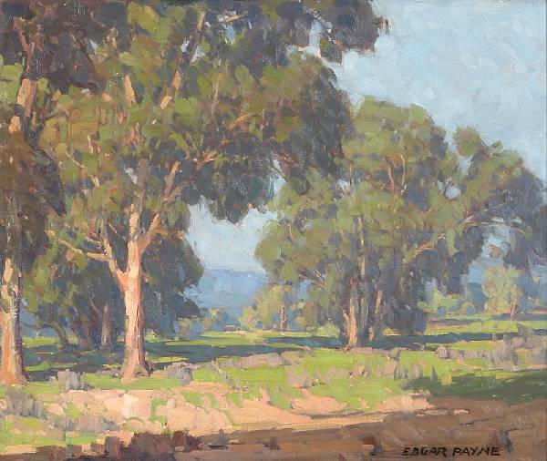 Appraisal: Edgar Payne - A grove of trees in the valley