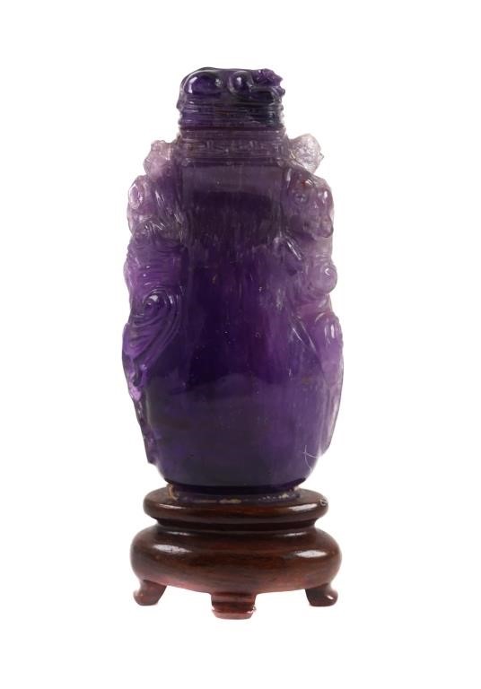 Appraisal: Antique Chinese amethyst or purple jade snuff bottle Gem tester