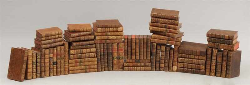 Appraisal: SEVENTY-THREE GILT-DECORATED LEATHER BOOKS FROM A GENTLEMAN'S READING LIBRARY Provenance