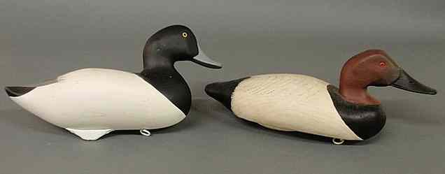 Appraisal: Paint decorated canvasback duck decoy initialed G S h x