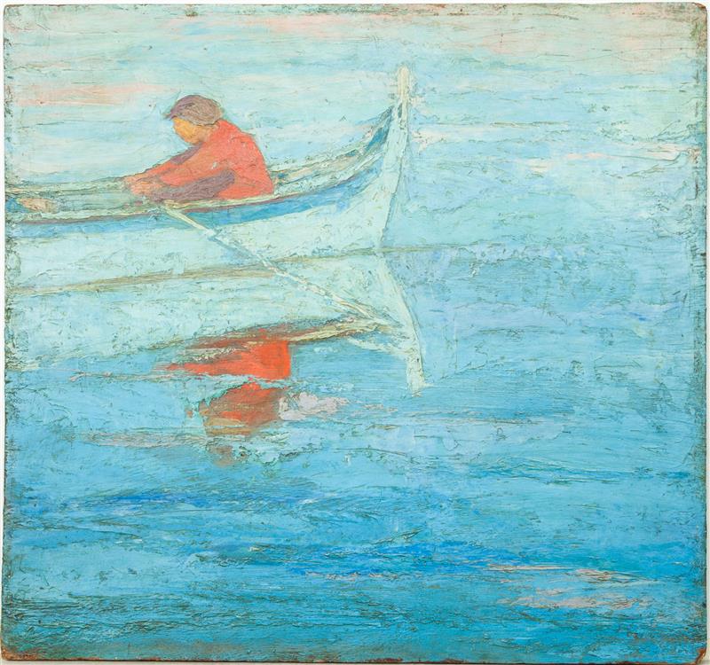 Appraisal: Attributed to John Noble - Untitled Rower Oil on board