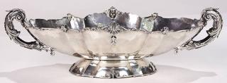 Appraisal: Italian silver hand Italian silver centerpiece Milan - the hand-hammered