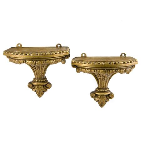 Appraisal: Pair of Louis XVI Style Gilt-Wood Brackets Estimate -