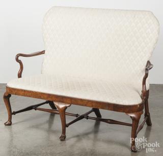 Appraisal: George II walnut settee ca with a slip seat serpentine