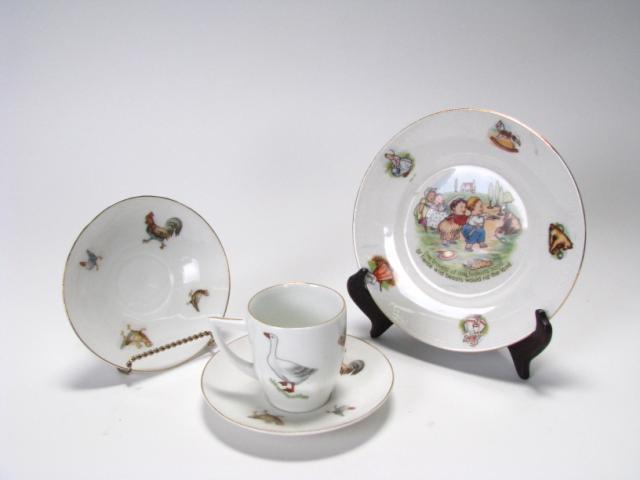 Appraisal: Four child's fairy tale china items including Rosenthal mug and