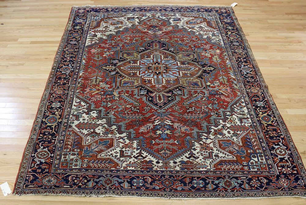 Appraisal: Antique And Finely Hand Woven Heriz Carpet Nice size with