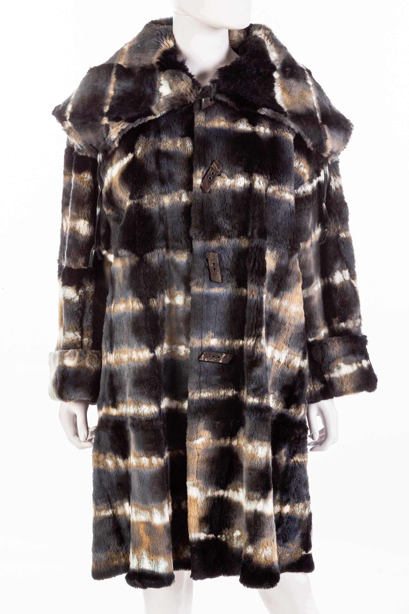 Appraisal: MULTI-COLORED FAUX FUR COAT Size M