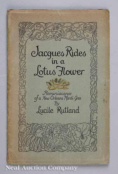 Appraisal: Mardi Gras Jacques Rides in a Lotus Flower Reminiscence of