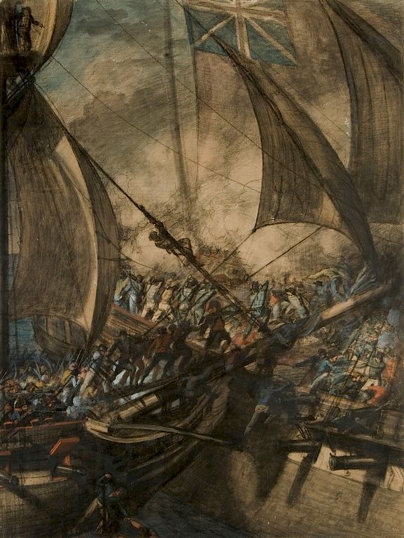 Appraisal: LOUIS-PHILLIPE CREPIN - Study for the Battle of the Bayonnaise