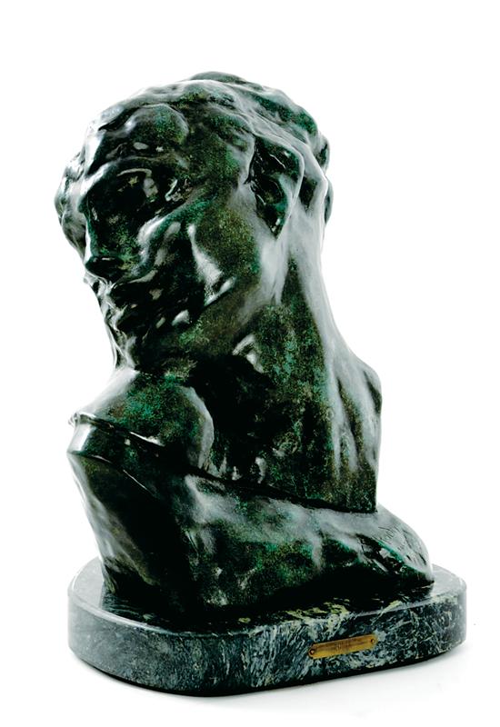 Appraisal: Auguste Rodin after France - HEAD OF LUST bronze with