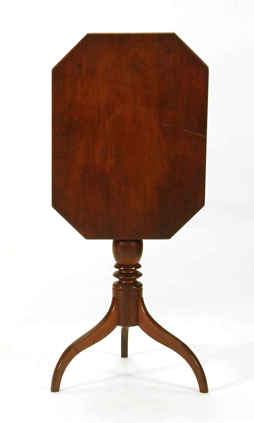 Appraisal: ANTIQUE AMERICAN FEDERAL TILT-TOP CANDLESTANDCirca In cherry One-board rectangular top