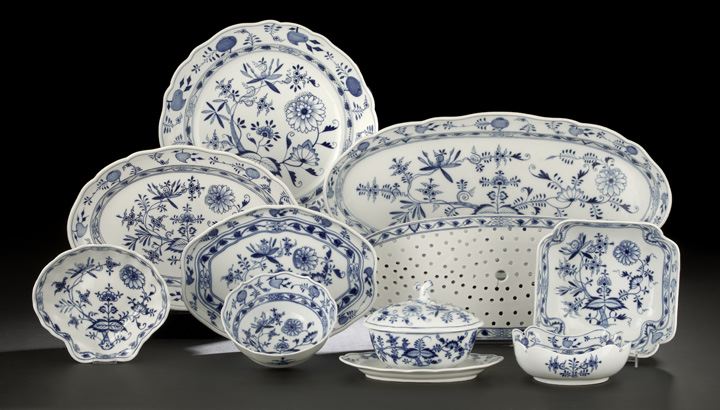 Appraisal: Interesting Nine-Piece Collection of Meissen Porcelain first quarter th century