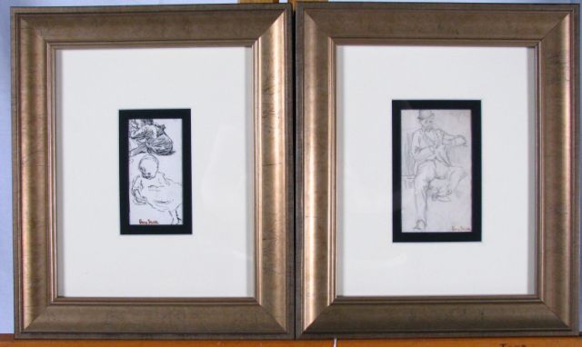 Appraisal: Two Otto Stark IN - Sketches Including x Pencil Sketch