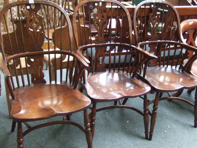 Appraisal: A set of three George III style ash and elm