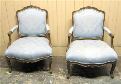 Appraisal: Pair of Louis XV style chaises a la reine The