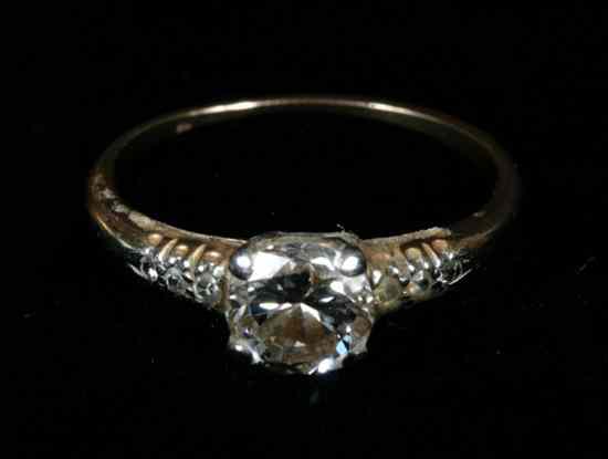 Appraisal: LADY'S GOLD AND DIAMOND ENGAGEMENT TYPE RING early-to-mid- th century