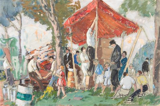 Appraisal: Sale Lot Gifford Beal American - Setting up the Tents