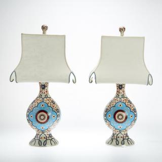 Appraisal: Pair Designer cloisonne table lamps Pair Designer cloisonne table lamps