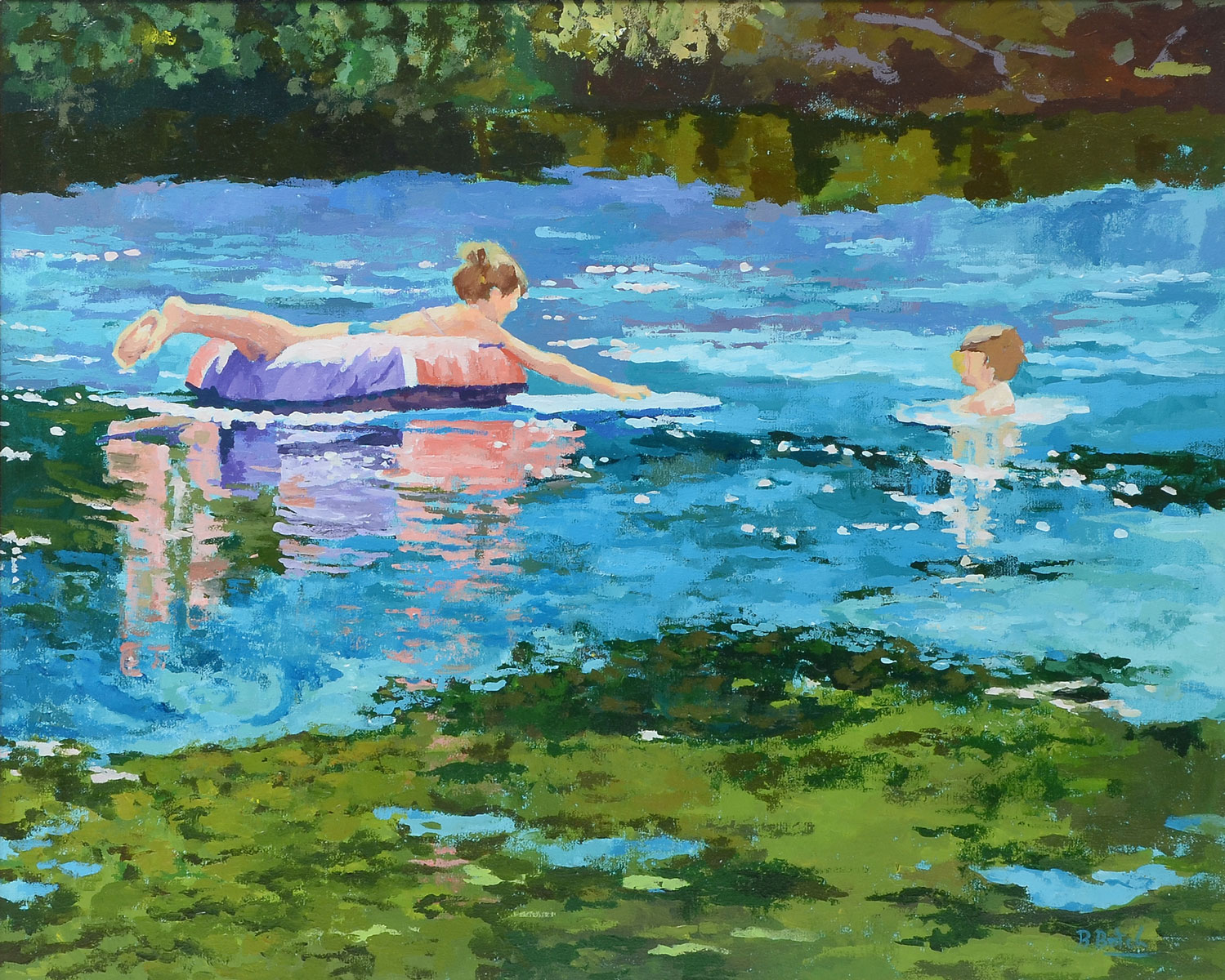 Appraisal: BATCHELDER Barbara American th Century Young Swimmers Bathing at the