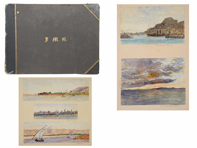 Appraisal: A LATE TH CENTURY ALBUM of watercolour sketches by Florence