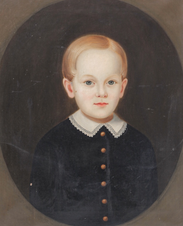 Appraisal: Mid- th century Oil on canvas unsigned Young boy in