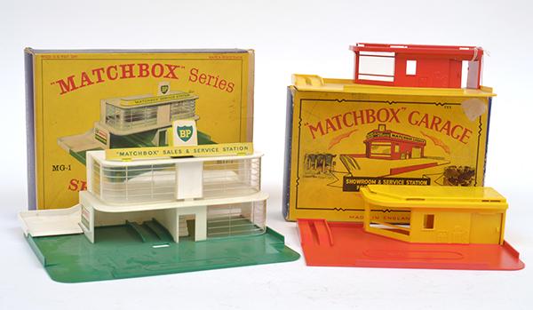 Appraisal: THREE MATCHBOX SETS INCLUDING MATCHBOX GARAGE SHOWROOM SERVICE STATION MG-