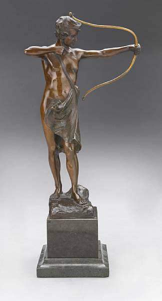 Appraisal: A patinated bronze figure of an archer cast after a