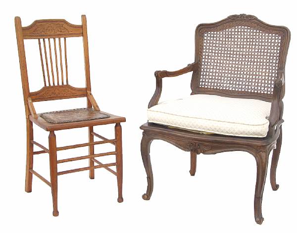 Appraisal: A group of four chairs comprising a Windsor chair two