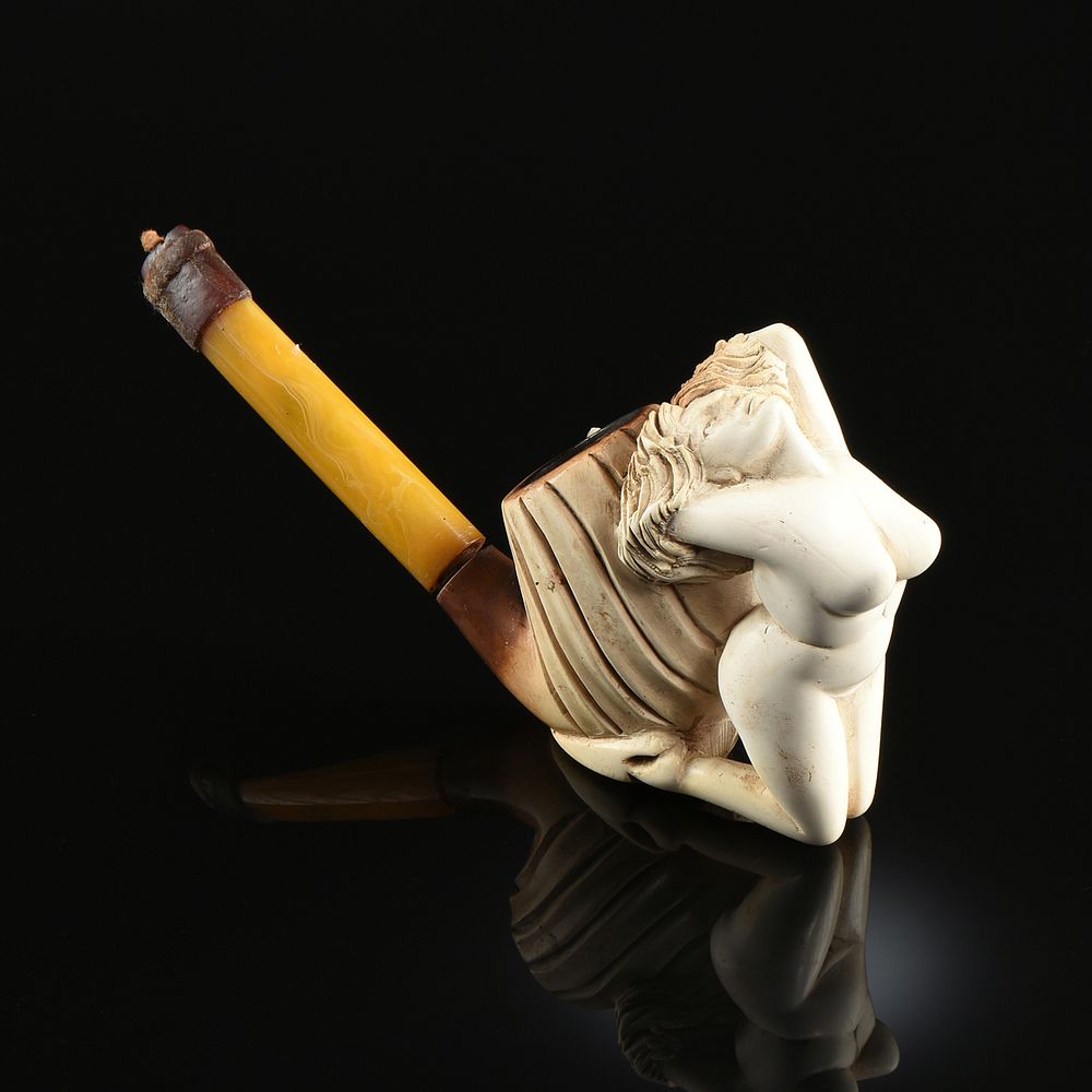 Appraisal: TWO EROTIC MEERSCHAUM TOBACCO PIPES LATE TH EARLY TH CENTURY