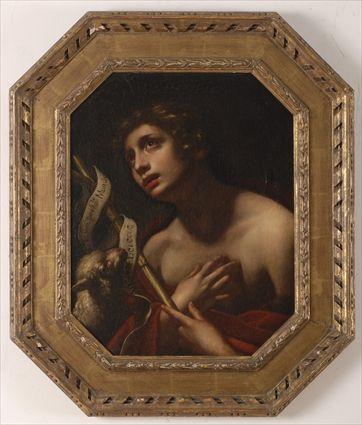 Appraisal: ITALIAN SCHOOL PORTRAIT OF YOUNG JOHN THE BAPTIST Oil on