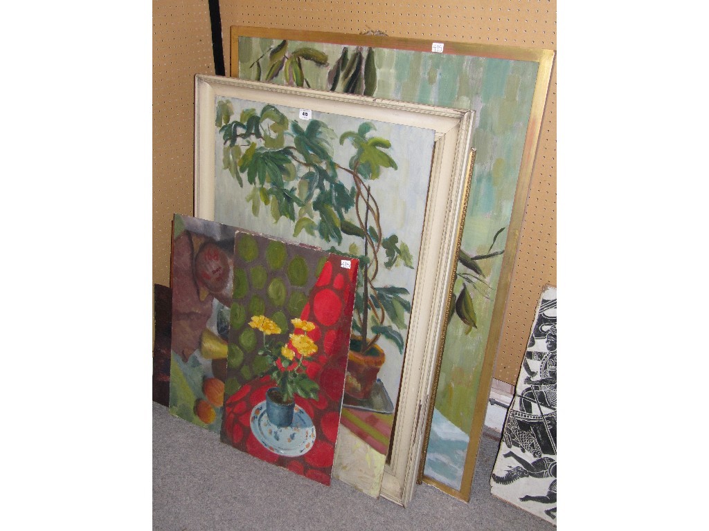 Appraisal: Lot comprising thirteen oils plus DR CLIFF BARTLETT applique picture