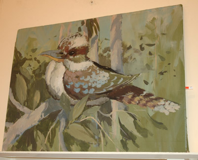 Appraisal: MID TH CENTURY AUSTRALIAN SCHOOL KOOKABURRA OIL ON BOARD