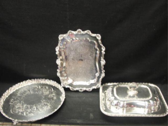 Appraisal: Lot of Pieces of Silverplate Lidded tray ornate tray and