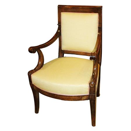 Appraisal: Restauration Style Mahogany Open Armchair Estimate nbsp nbsp nbsp -