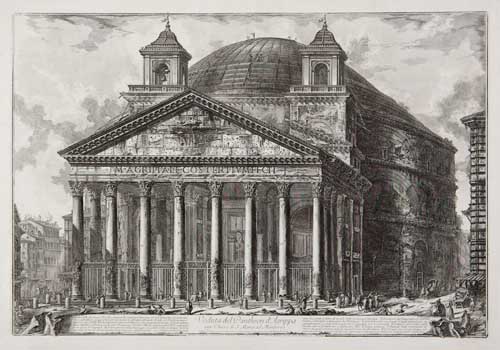 Appraisal: GIOVANNI B PIRANESI Veduta del Pantheon d'Agrippa Etching x mm