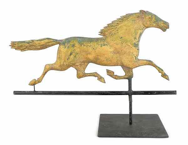 Appraisal: Swell-bodied copper running horse weathervane late th c retaining an