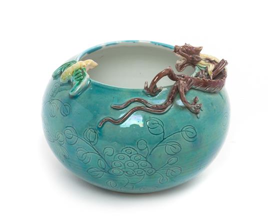 Appraisal: Sale Lot A Chinese Turquoise Glazed Brush Washer th century