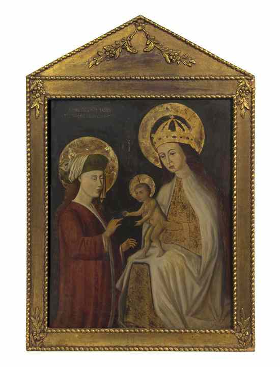 Appraisal: A German Ecclesiastical Oil Painting on Board depicting the Mystical