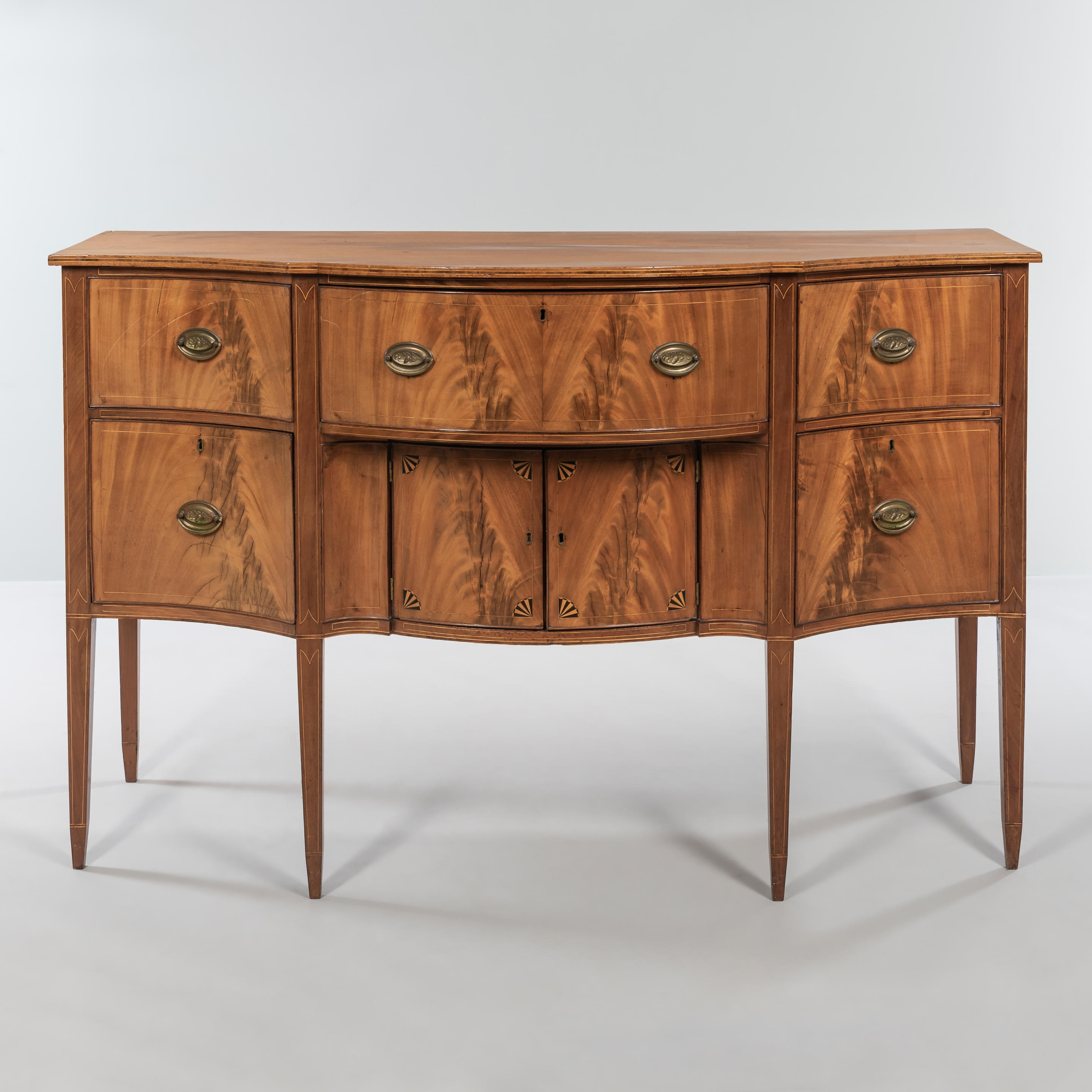 Appraisal: FEDERAL INLAID AND VENEERED MAHOGANY SIDEBOARD PROBABLY MASSACHUSETTS C probably