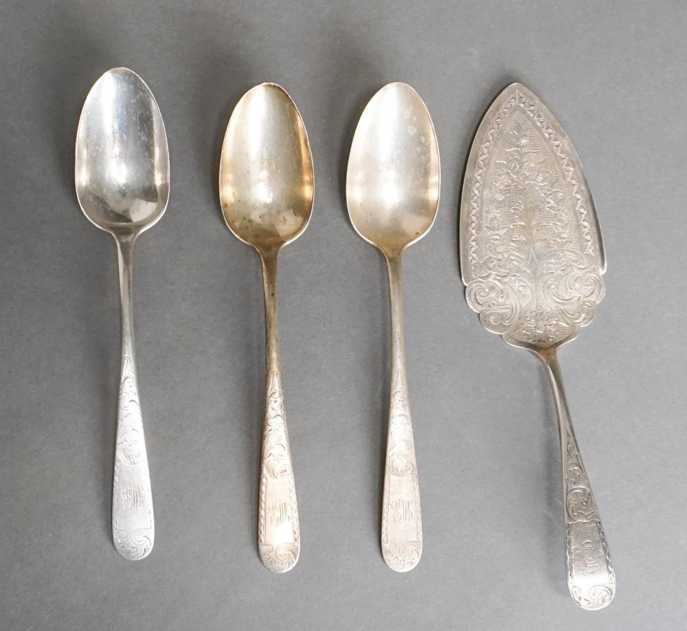 Appraisal: THREE S KIRK SON CO STERLING SILVER ' MAYFLOWER' TABLESPOONS