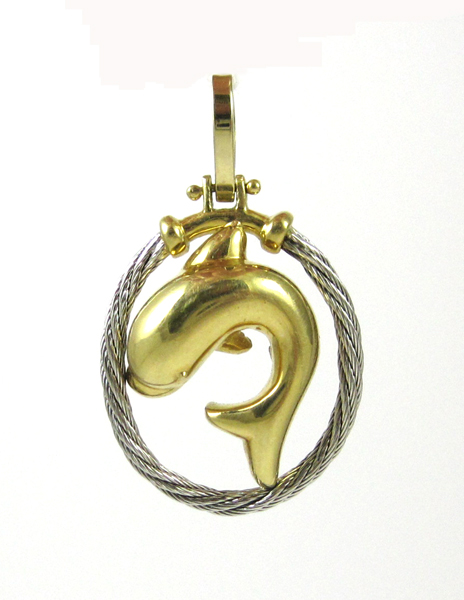 Appraisal: EIGHTEEN KARAT YELLOW AND WHITE GOLD PENDANT with an k